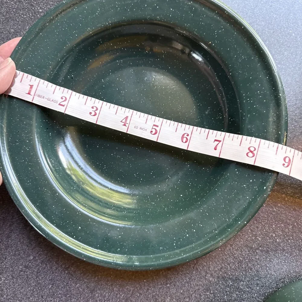 Green Speckled Enamelware 5 1/2